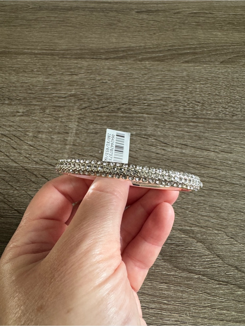 Anne Klein Silver Tone Pave Crystal Bangle